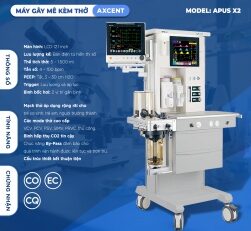 Máy gây mê giúp thở Axcent -Đức APUS X2