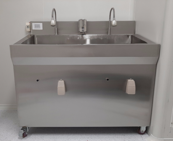 Bồn rửa tay inox 2 vòi - Xuất xứ: Việt Nam